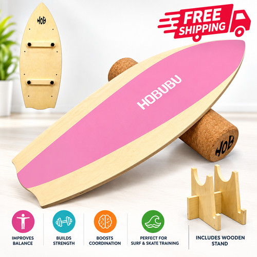 Wooden roller balance board - wooden,